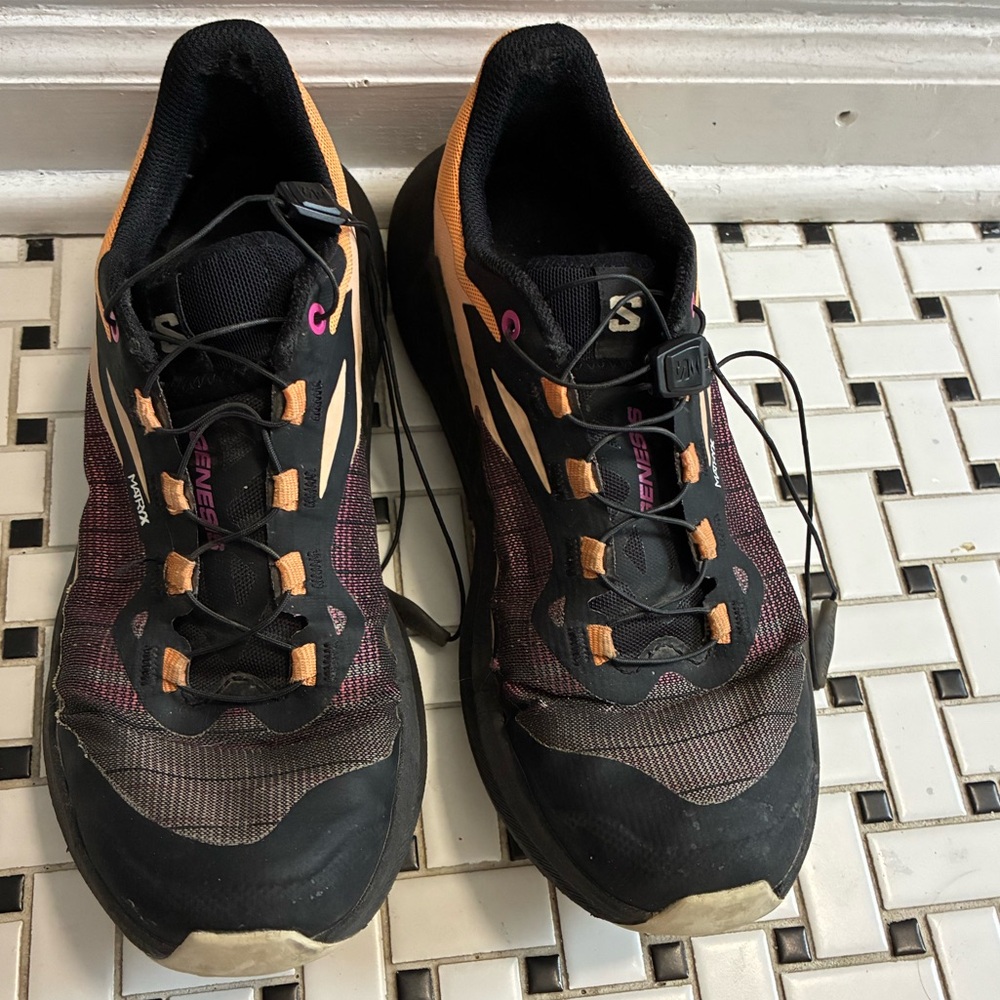 Salomon Black and Pink Trail Shoes
